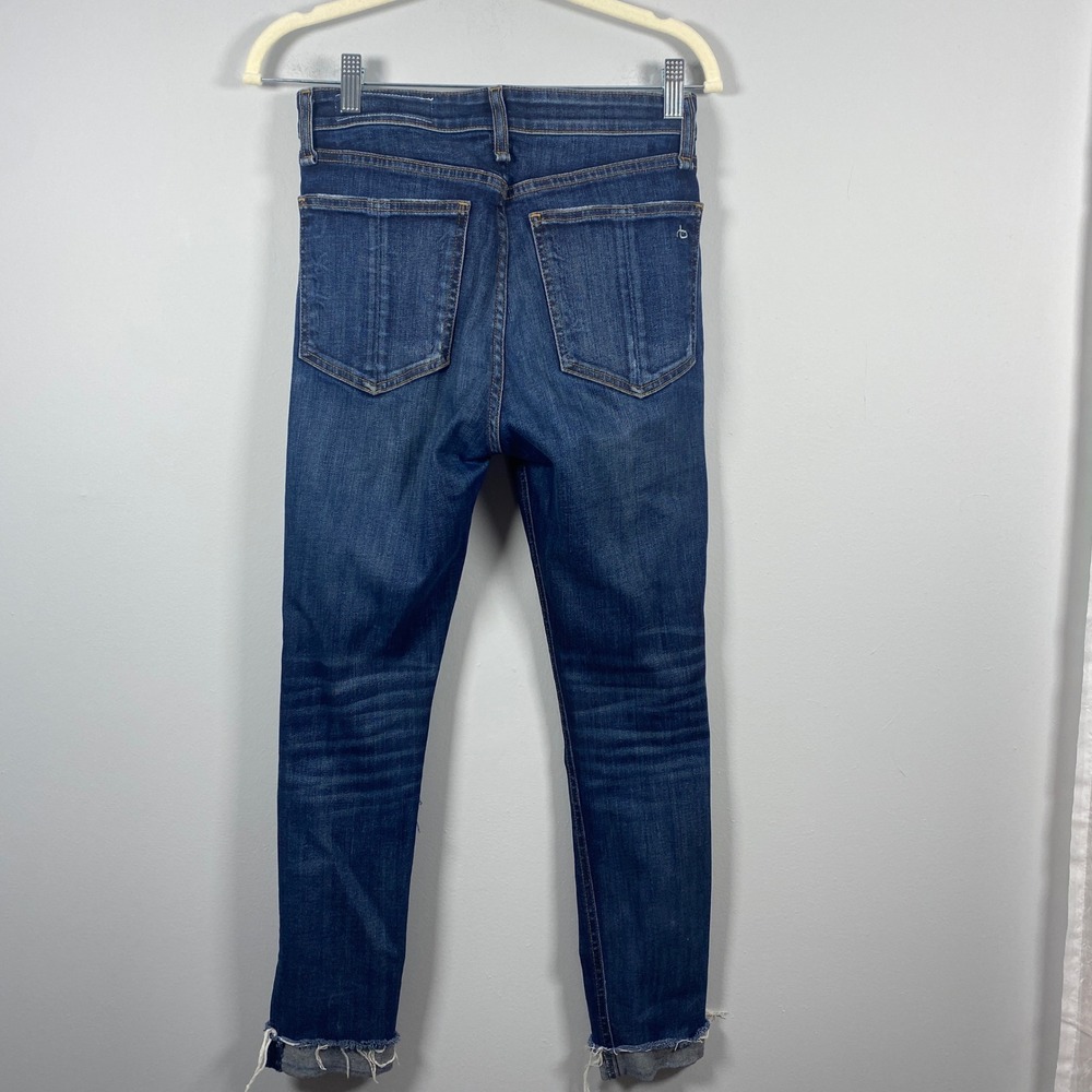 Rag & Bone Nina High-Rise Ankle Skinny Jeans Women's Size 25 Blue Distressed - Picture 3 of 10